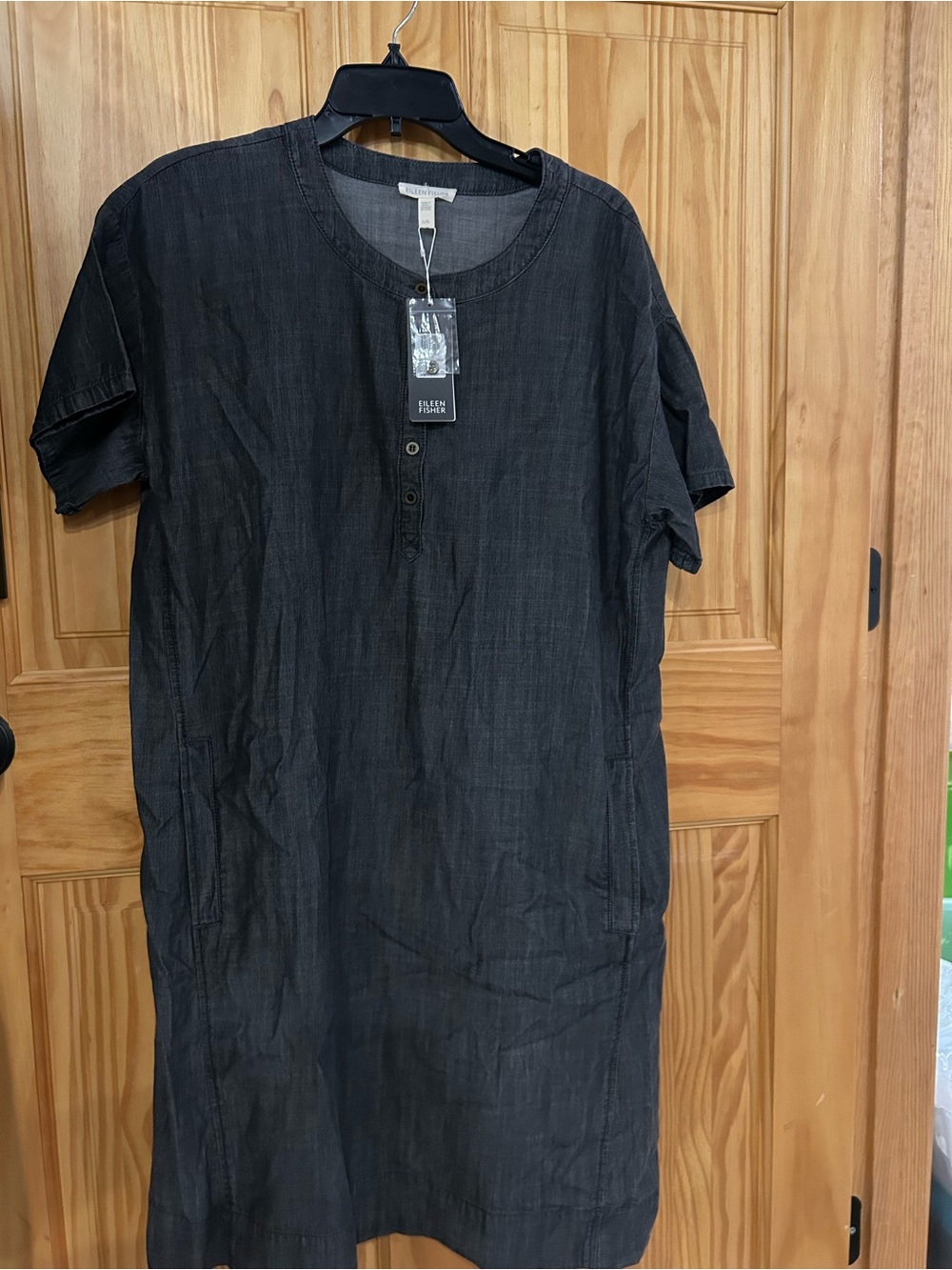 Eileen Fisher Black denim Short-Sleeve dress